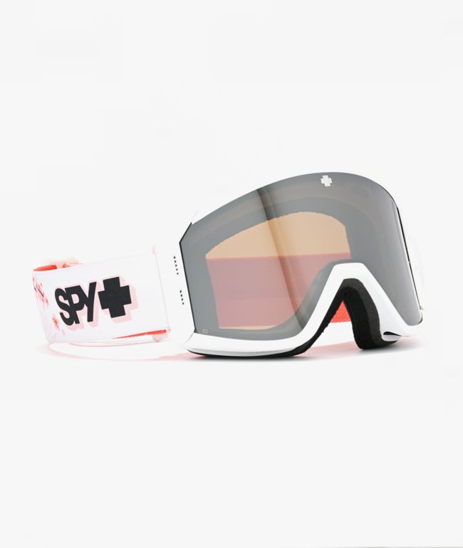 Spy Raider Blossom White & Black Mirror Snowboard Goggles - Spy
