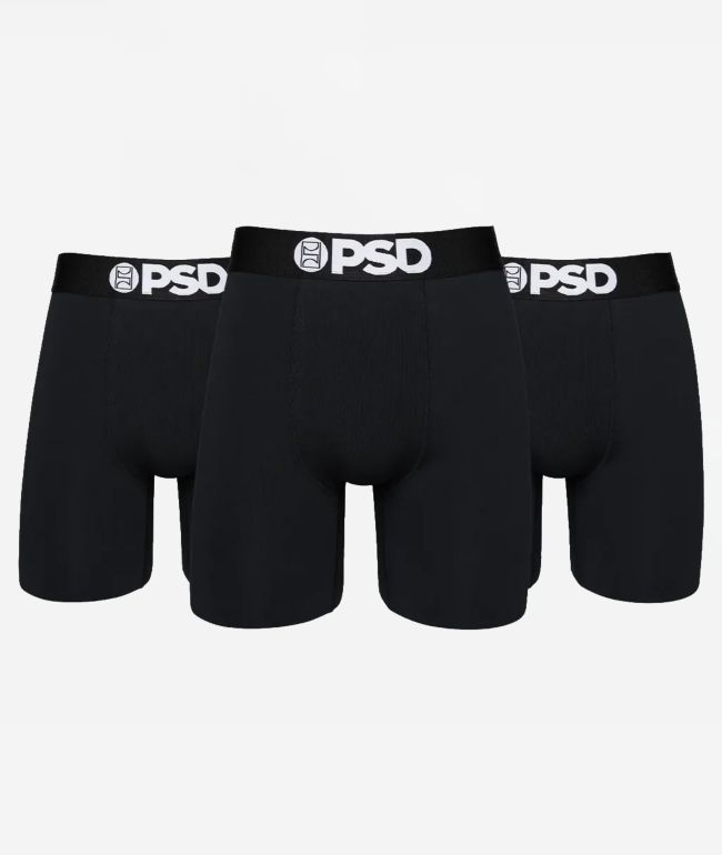 PSD 3 Pack Black Boxer Briefs - PSD Underwear