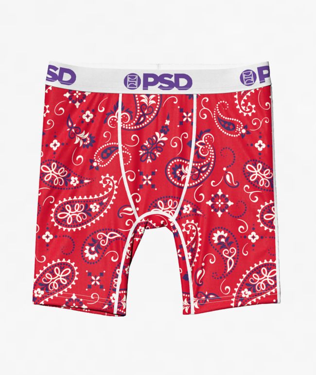 PSD Kids Red Paisly Boxer Briefs - PSD Underwear