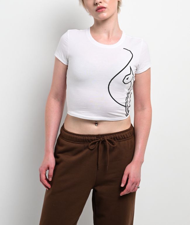 Baby Phat Big Cat White Crop T-Shirt - Baby Phat