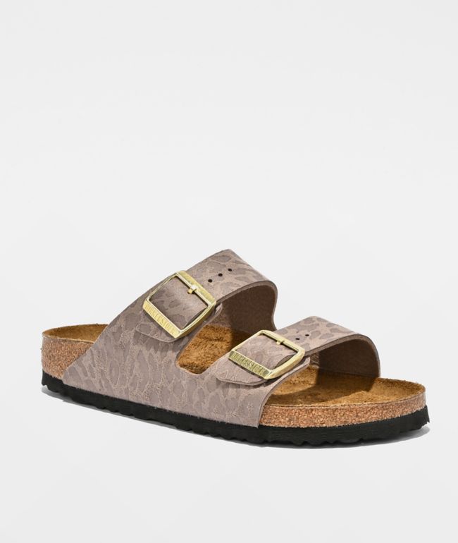Birkenstock Women's Arizona Leopard Grey Sandals - Birkenstock