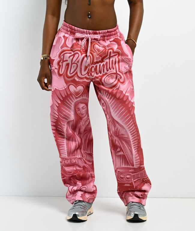 FB County Mi Amor Rhinestone Pink Sweatpants - FB County