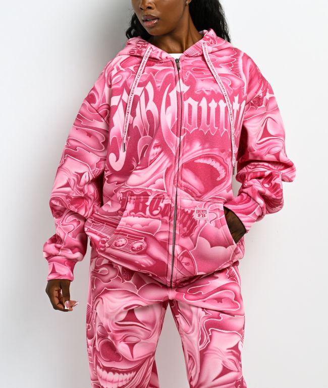 FB County Smile Now Cry Later Pink Zip Hoodie - FB County