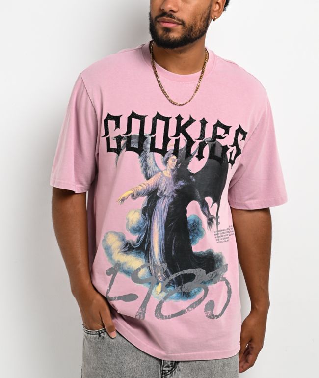 Cookies Heaven Or Hell Fallen Angel Pink Knit T-Shirt - Cookies Clothing