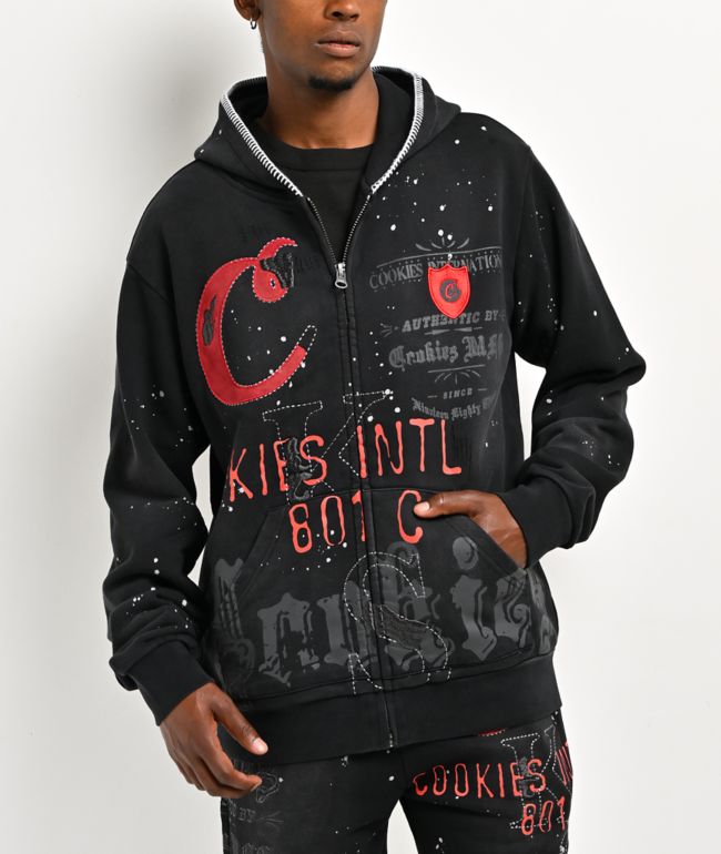 Cookies Gold Rush Splatter Black Heavyweight Zip Hoodie - Cookies Clothing