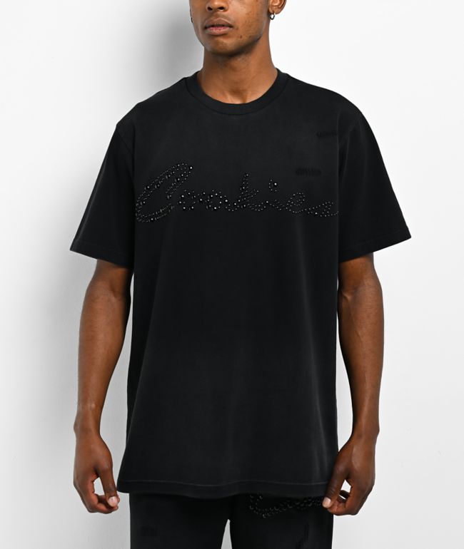 Cookies Pearl Black Studded T-Shirt - Cookies Clothing