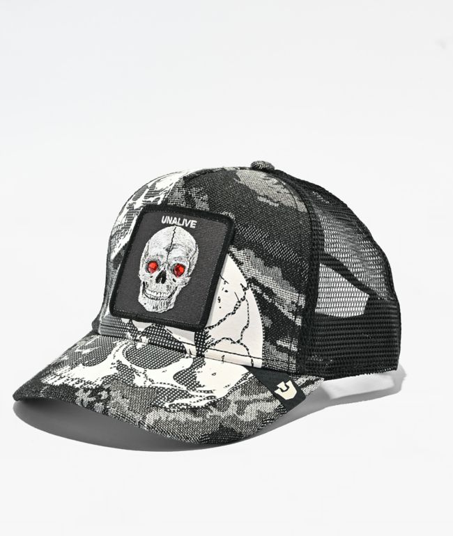 Goorin. Bros Bone Head Unalive Black Trucker Hat - Goorin Bros.