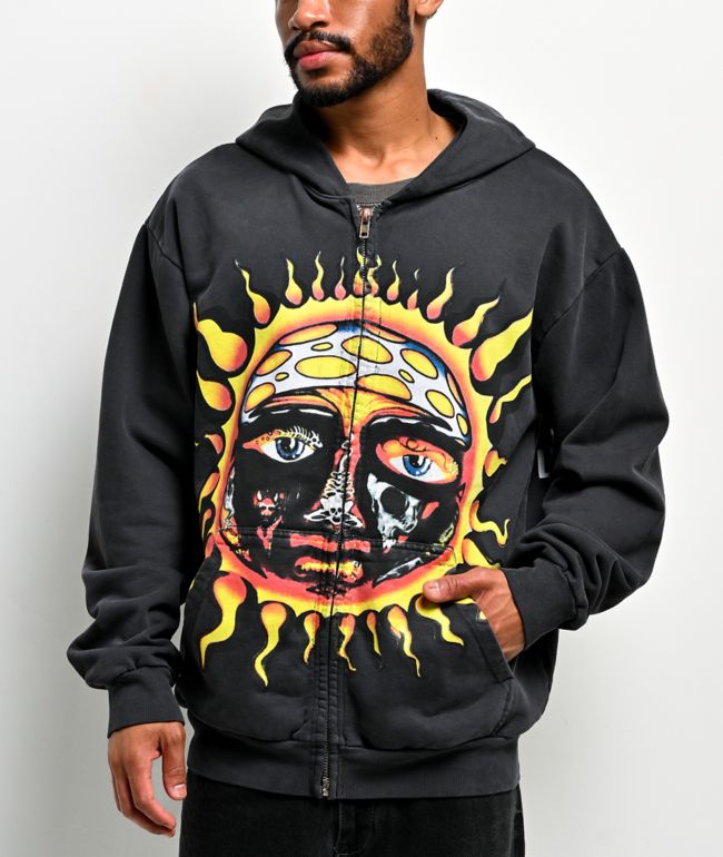Primitive x Sublime Rise Black Wash Heavyweight Zip Hoodie - Primitive