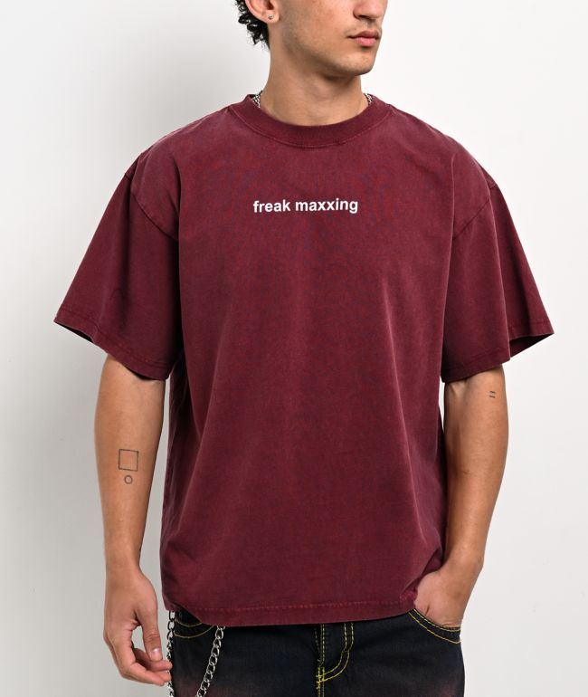 A.LAB Freak Maxxing Red Wash Boxy T-Shirt - A.LAB