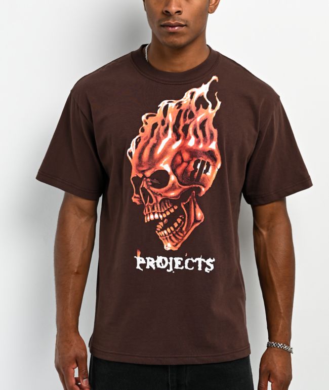 Brooklyn Projects Flame On Brown T-Shirt - Brooklyn Projects