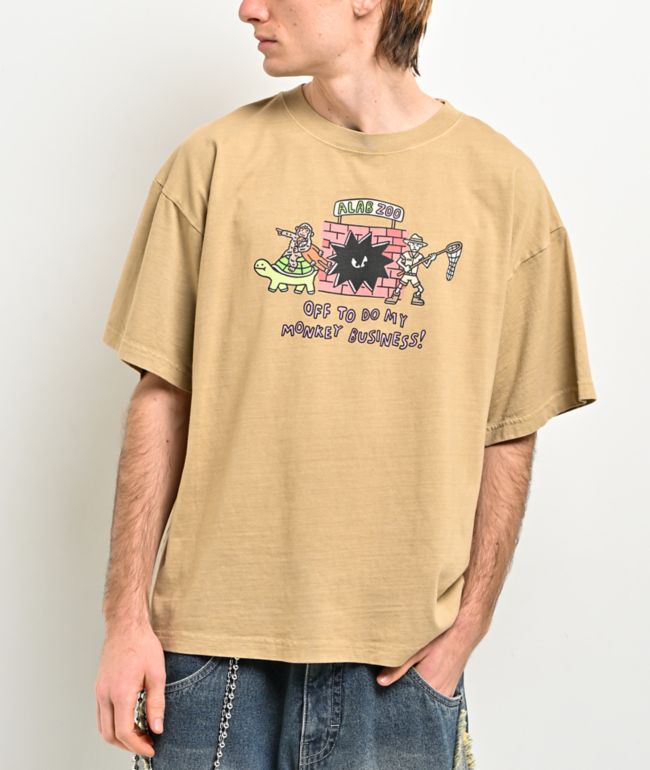 A.LAB Monkey On The Run Tan T-Shirt - A.LAB