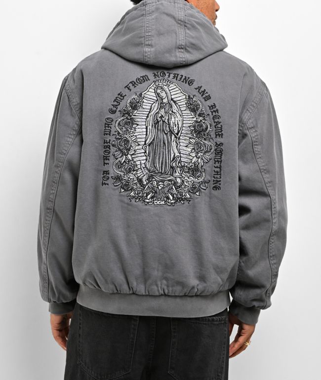 DGK Guadalupe Black Wash Hooded Canvas Jacket - DGK