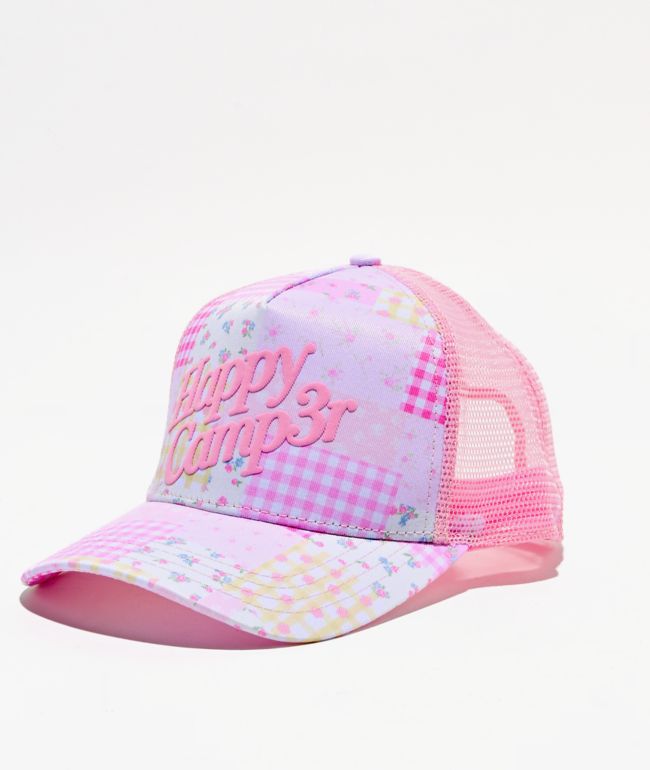 Happy Camp3r Patch Pink Trucker Hat - Happy Camp3r