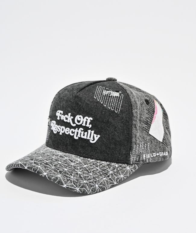 Field Grade Respectfully Shashiko Black Denim Snapback Hat - Field Grade