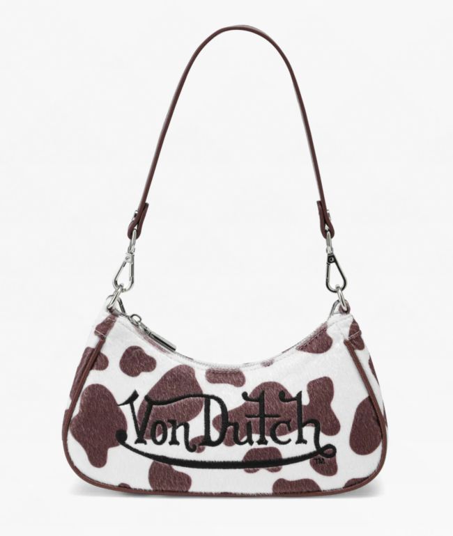 Von Dutch Brown Cow Print Shoulder Bag - Von Dutch
