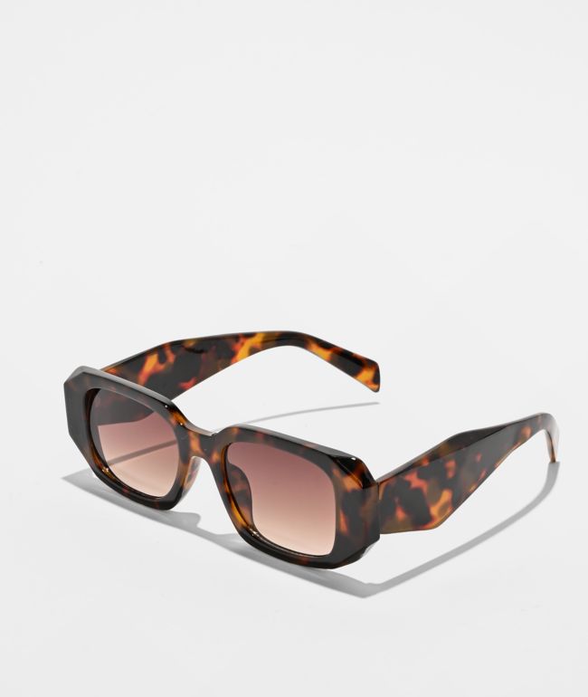 Chunky Rectangle Tortoise Shell Sunglasses - Eyeking