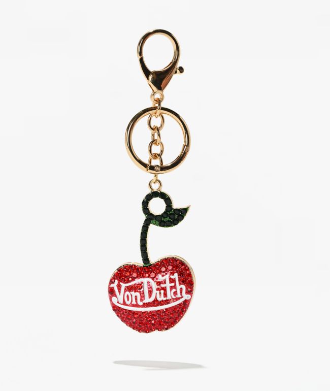 Von Dutch Cherry Rhinestone Bag Charm - Von Dutch