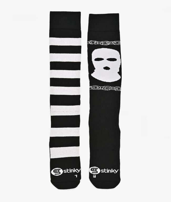 Stinky Socks Criminal Black Snowboard Socks - Stinky Socks