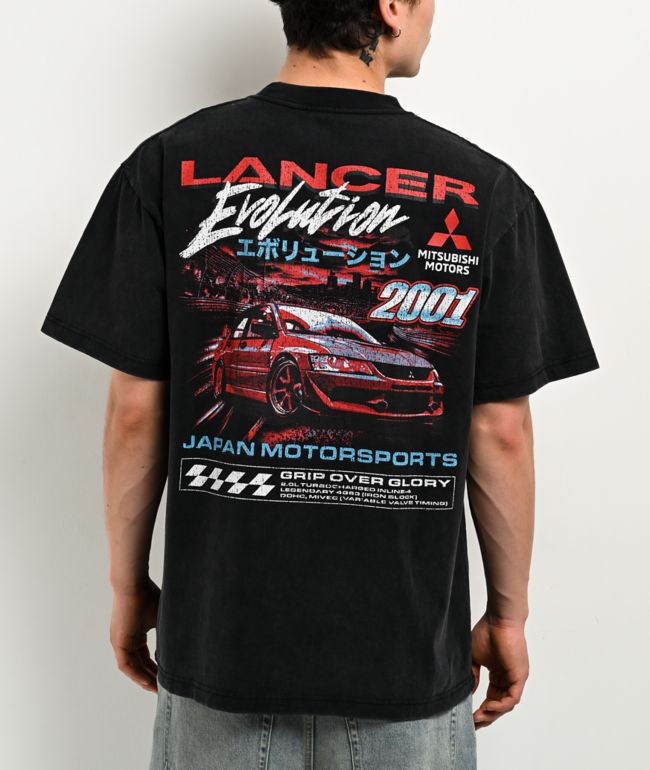 Mitsubishi Lancer Evolution Black Wash T-Shirt - Mitsubishi