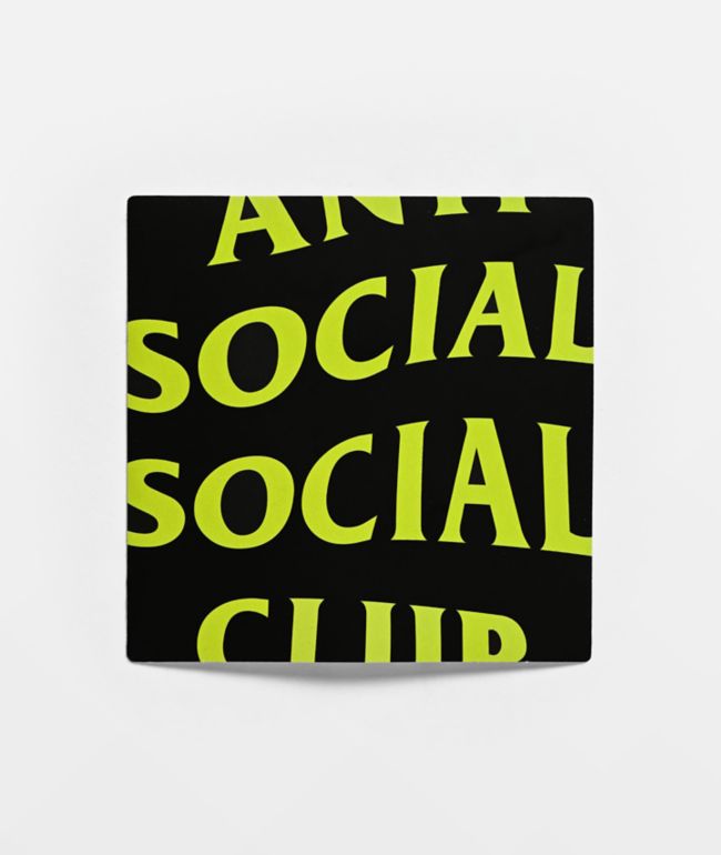 Anti Social Social Club Black & Yellow Sticker - Anti Social Social Club