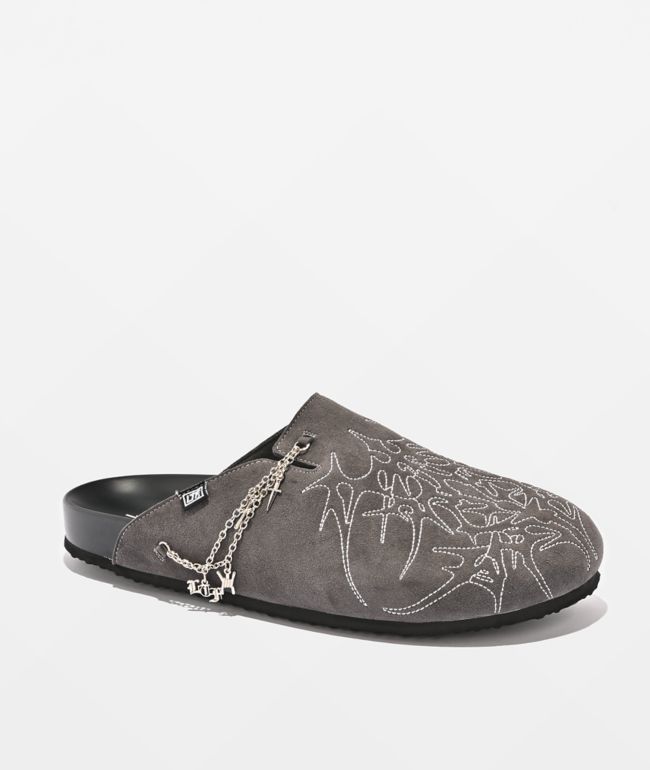 Learn To Forget Cyberchain Grey Mule Sandals - LTF