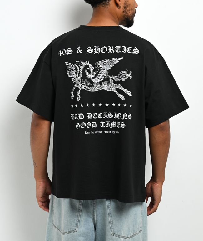 40s & Shorties Pegasus Black T-Shirt - 40s & Shorties