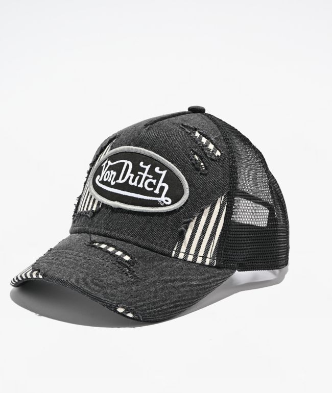 Von Dutch Roadworn Black Trucker Hat - Von Dutch