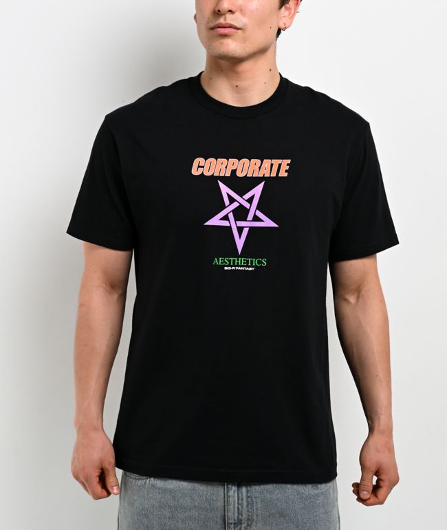 Sci-Fi Fantasy Corporate Aesthetics Black T-Shirt - Sci-fi Fantasy
