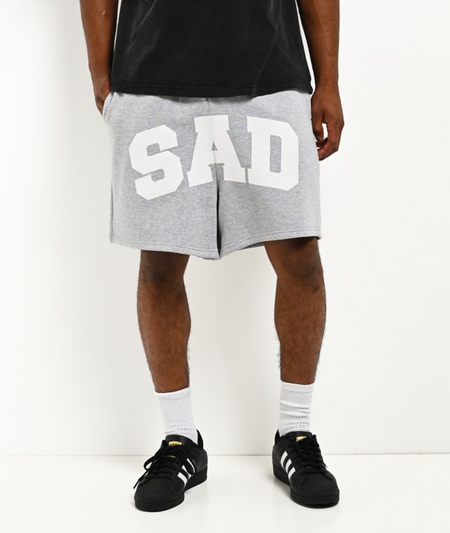 $AD BOYZ by Junior H Collegiate Grey Sweat Shorts - SAD BOYZ