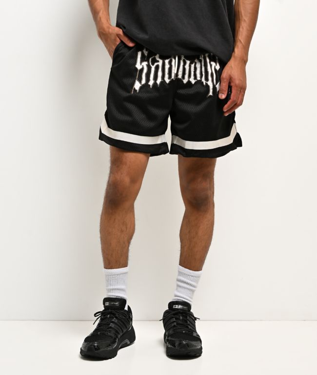 $AD BOYZ by Junior H Baller Black Mesh Shorts - SAD BOYZ