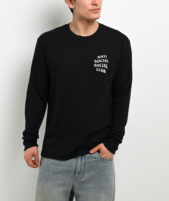 Anti Social Social Club Mind Games Black Thermal Long Sleeve T-Shirt - Anti Social Social Club