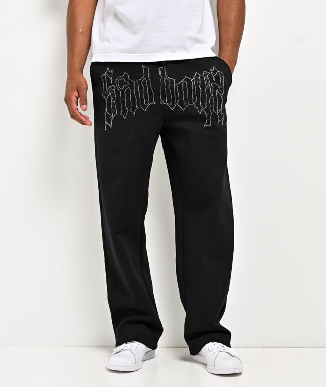 $AD BOYZ by Junior H Rhinestone Black Sweatpants - SAD BOYZ