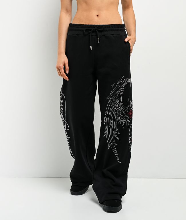 Insomnia Visuals Winged Cross Black Sweatpants - Insomnia Visuals