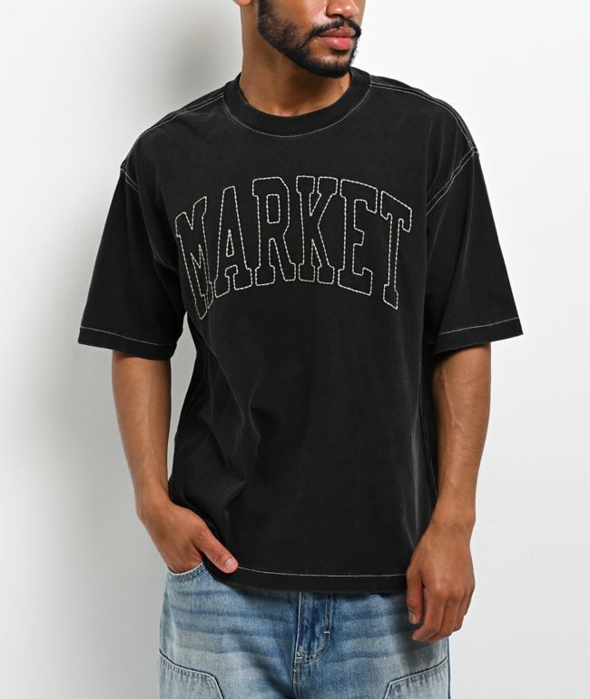 Market Studios Big Stitch Black T-Shirt - Market Studios