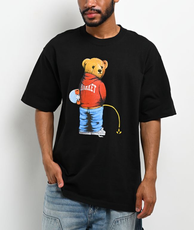 Market Studios Trouble Making Bear Black T-Shirt - Market Studios