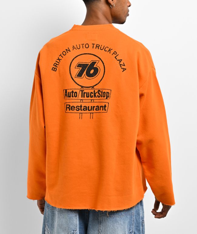 Brixton x 76 Chopped Orange Crewneck Sweatshirt - Brixton