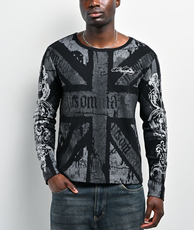 Insomnia Visuals Union Black Thermal Long Sleeve T-Shirt - Insomnia Visuals
