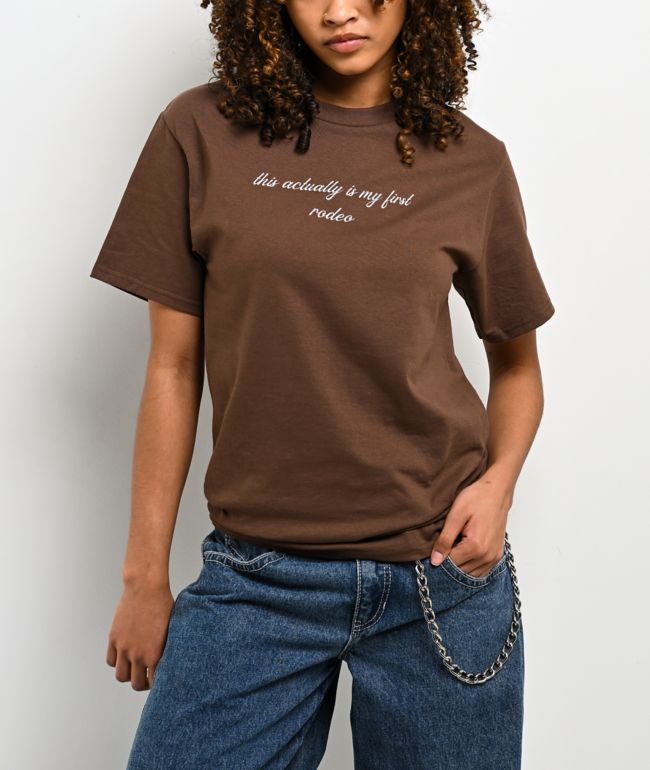 A.LAB My First Rodeo Brown T-Shirt - A.LAB