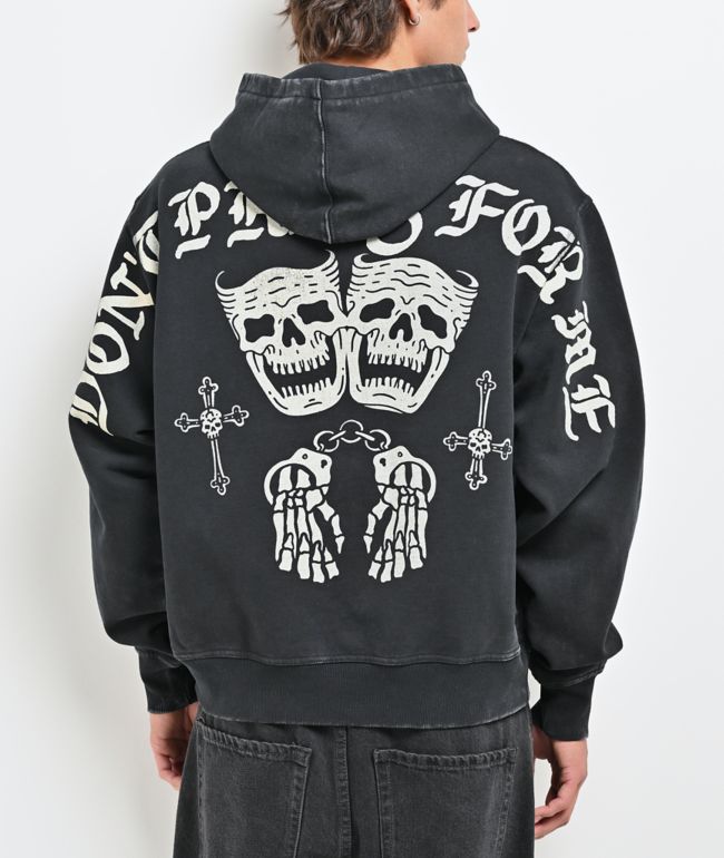 Lurking Class by Sketchy Tank Doing Time Black Wash Hoodie - Lurking Class by Sketchy Tank
