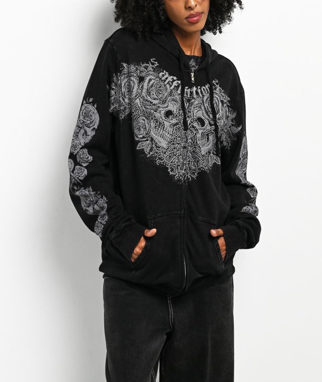 Affliction Forgotten Black Wash Zip Hoodie - Affliction