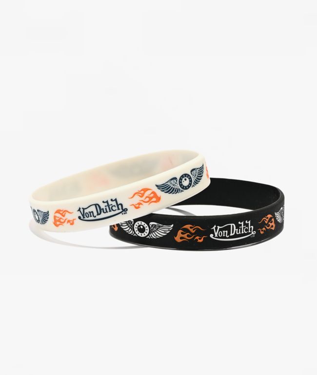 Von Dutch Flying Eyeball Black & White 2 Pack Bracelets - Von Dutch