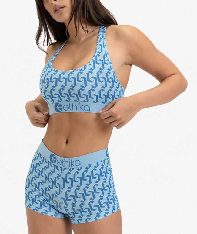 Ethika Eternal Monogram Blue Sports Bra - Ethika