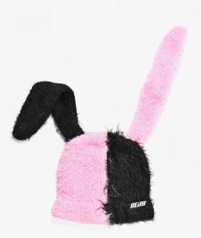 A.LAB Sugar and Splice Pink & Black Bunny Beanie - A.LAB