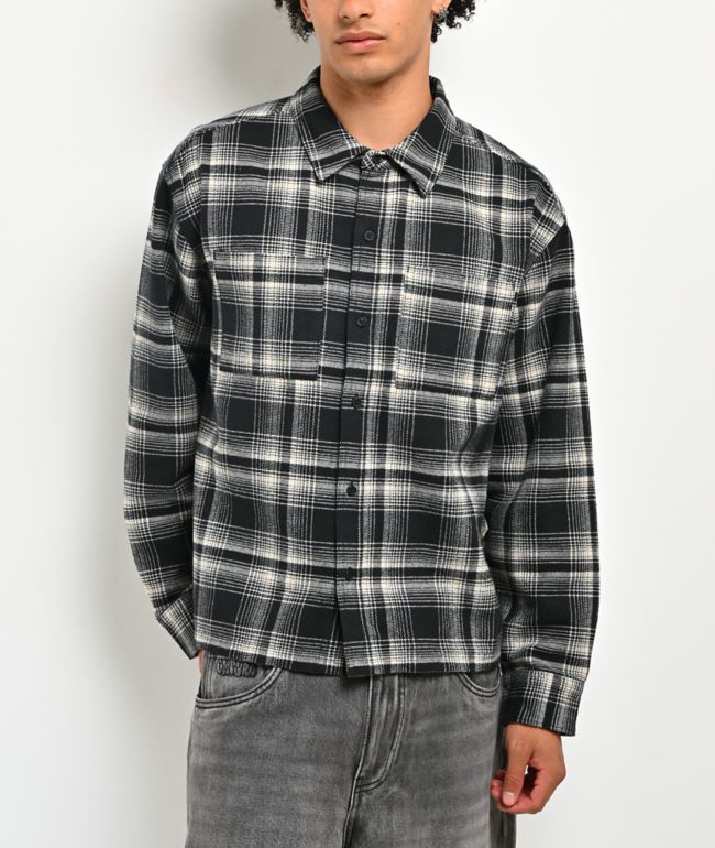 Empyre Black & White Boxy Flannel Shirt - Empyre