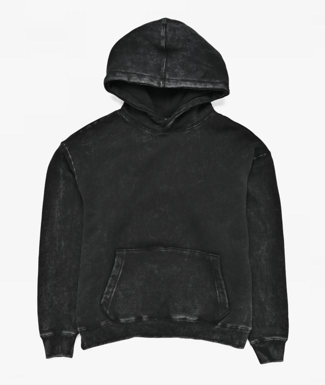 Ninth Hall Fundamentals Kids Black Wash Boxy Hoodie - Ninth Hall Fundamentals