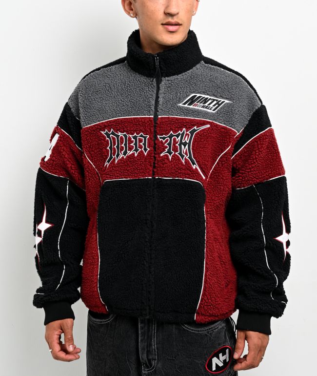 Ninth Hall Racer Tech Red & Black Sherpa Jacket - Ninth Hall