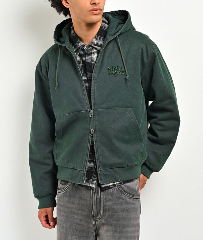 Empyre Grate Green Wash Canvas Crop Jacket - Empyre