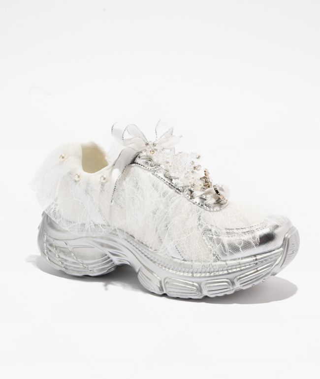 KOI Kelpie Whimsical Terrain Ivory & Silver Shoes - KOI Footwear