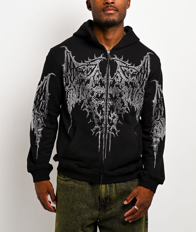 Insomnia Visuals Gargoyle Black Zip Hoodie - Insomnia Visuals