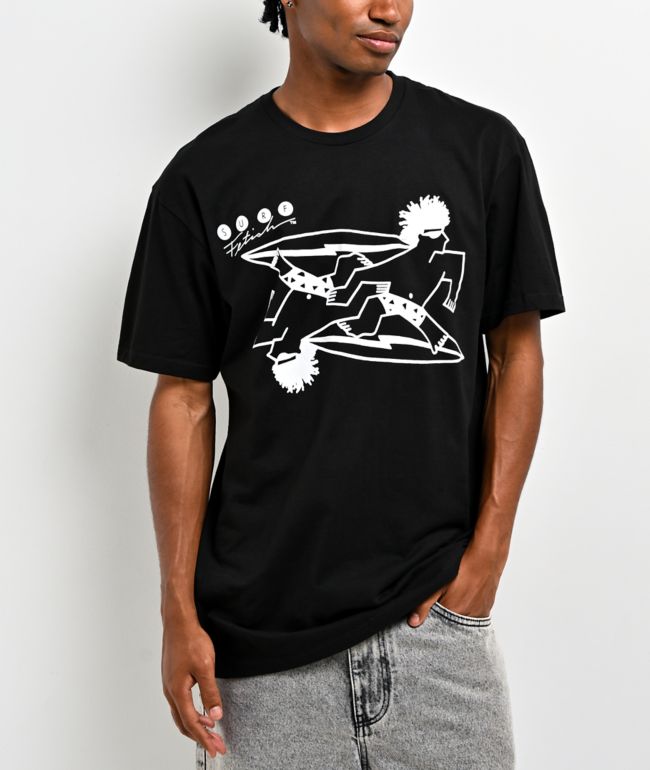 Surf Fetish Double Surfer Black T-Shirt - Cross Colours